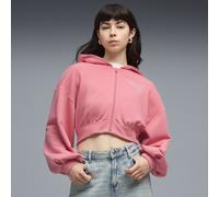 PUMA Felpa con cappuccio, zip e grafica Essentials Bedazzled da donna, Abbigliamento, Rosa, XL XL