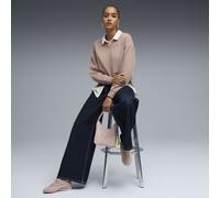 PUMA Felpa con scollo a V Essentials Elevated da donna, Abbigliamento, Beige, XS XS