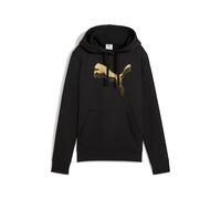 PUMA Ess Metallic Hoodie FL, Felpe con Cappuccio Unisex - Adulto, PUMA Black-Metallic Silver,