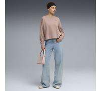 PUMA Felpa girocollo HER dal taglio morbido da donna, Abbigliamento, Beige, L L