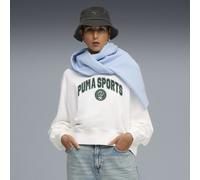 PUMA Felpa girocollo oversize con grafica Wardrobe Essentials Sports Legacy da donna, Abbigliamento, Bianco, S S