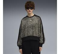 PUMA Felpa girocollo oversize T7 Leo Luxe da donna, Abbigliamento, Nero, XS XS