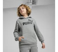 PUMA Felpa in pile con cappuccio e logo ESS N. 1 per ragazzi, Abbigliamento, Grigio, 7-8Y 7-8Y
