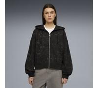 PUMA Felpa oversize con cappuccio e zip Street Glam da donna, Abbigliamento, Nero, L L