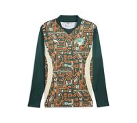 PUMA Felpa pre-partita a maniche lunghe Costa d'Avorio 2025 da uomo, Sport, Dark Myrtle/Rickie Arancione, 3XL 3XL