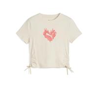 PUMA Flaming Love Knotted Tee G, Magliette Bambina, Alpine Snow, 164