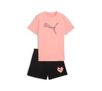 PUMA FLAMING LOVE Tee and Shorts Set G, Abiti lavorati a maglia Bambina, Pink Fruit,