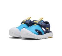 PUMA Fun Racer Sandal V Inf, Slide Unisex-Bimbi 0-24, Speed Blue-PELÉ Yellow, 19 EU