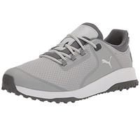 PUMA Fusion Grip, Scarpe da Golf Uomo, Visiera Piatta Grigio Chiaro Argento, 42 EU
