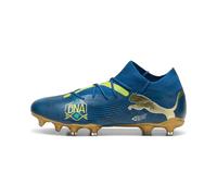 PUMA Future 7 Match BNA FG/AG, Soccer Shoe Unisex-Adulto, Sailing Blue-Marine Blue-Pelé Yellow-Grassy Green-Gold, 46 EU