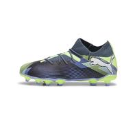 Puma Future 7 Match Fg/AG Jr, Soccer Shoe Unisex - Bambini e Ragazzi, Gray Skies Puma White Fizzy Apple, 36 EU