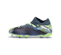 PUMA Future 7 Match Fg/AG Jr, Soccer Shoe Unisex - Bambini e Ragazzi, Gray Skies Puma White Fizzy Apple, 35 EU