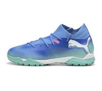 PUMA Future 7 Match TT + Mid Jr, Soccer Shoe Unisex-Adulto, Bluemazing White-Electric Peppermint, 34.5 EU