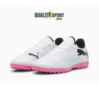Puma Future 7 Play TT Bianco Nero Scarpe Uomo Sportive Calcetto Soccer 107726 01