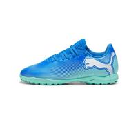 Puma Unisex Youth Future 7 Play TT JR Soccer Shoe, HYPERLINK Blue-Mint-Puma White, 35.5 EU