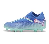 PUMA Future 7 PRO FG/AG Jr, Soccer Shoe, Bluemazing White-Electric Peppermint, 28 EU