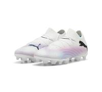 PUMA Future 7 PRO FG/AG Jr, Soccer Shoe Unisex-Bambini, White Black-Poison Pink, 28 EU