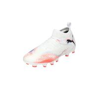 Puma Future 8 Match Fg/AG Jr - Scarpe da Calcio Unisex per Bambini, Puma Bianco Puma Nero Rosso Brillante, 4 UK