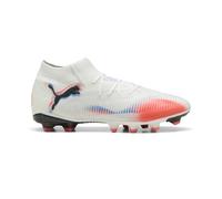 PUMA Future 8 Pro Firm, scarpe da calcio artificiali da uomo, Bianco/Nero/Rosso Brillante, 42.5 EU