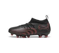 PUMA Future 9 Match FG/AG JR Scarpa da Calcio, Nero-Rosso incandescente, Grigio Forte, Taglia 45, Puma Nero Rosso Brillante Grigio Forte, 34 EU