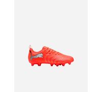 Puma Future 9 Play FG/AG Jr, Scarpe da Calcio, Rosso Brillante Bianco Nero Argento, 33 EU