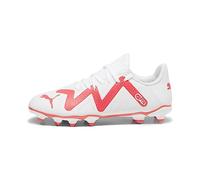 PUMA Future Play Fg/AG Jr, Scarpe da Calcio, White-Fire Orchid, 32 EU