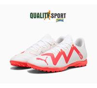 Puma Future Play TT Bianco Rosso Scarpe Uomo Sportive Calcetto Soccer 107381 01