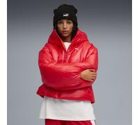 PUMA Giacca imbottita e lucida con cappuccio Wardrobe Essentials da donna, Abbigliamento, Rosso, XS XS