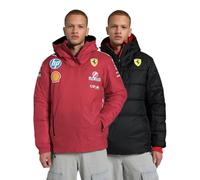 PUMA Giacca Reversibile Scuderia Ferrari Team da Uomo | Giacca antipioggia reversibile della squadra 2025 (nera e rossa), Loghi dei partner della Scuderia Ferrari 2025