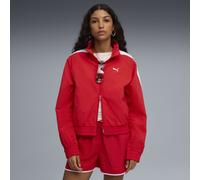 PUMA Giacca sportiva in tessuto T7 dal taglio morbido da donna, Abbigliamento, Rosso, L L