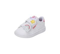 PUMA Smash 3.0 Badges V Inf, Sneaker Bambina, White-Passionfruit, 27 EU