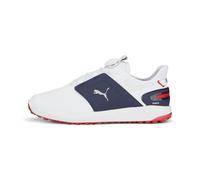 PUMA GOLF Ignite Elevate Disc, Scarpe da Golf Uomo, Puma White Puma Silver Puma Navy, 45 EU
