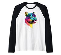 Puma Grande Gatto Leone di Montagna Pumas Pantera Dolce Maglia con Maniche Raglan