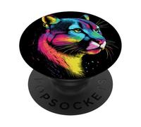 Puma Grande Gatto Leone di Montagna Pumas Pantera Dolce PopSockets PopGrip Adesivo
