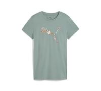 PUMA Graphics Floral Cat Logo Tee, Magliette Unisex - Adulto, Green Moon,