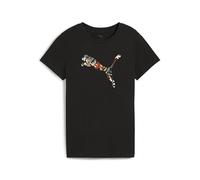 PUMA Graphics Floral Cat Logo Tee, Magliette Unisex - Adulto, PUMA Black, M