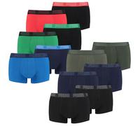 PUMA Herren Basic Trunk Boxershorts S XL L M 6er Pack Blau Schwarz Rot Grün