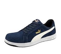 PUMA Safety Iconic Suede Low S1PL ESD FO HRO SR Scarpe antinfortunistiche unisex antiscivolo senza metallo cappuccio in fibra di vetro, blu navy, 39 EU