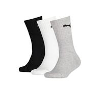 PUMA Crew, Calzini Unisex - Bambini e Ragazzi, Grigio/Bianco/Nero, 27-30 (Pacco da 3)