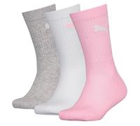 PUMA Crew, Calzini Unisex - Bambini e Ragazzi, Rosa, 35-38 (Pacco da 3)