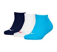 PUMA 194010001 Calzino Sneaker, Blu Combo, 31-34 (Pacco da 3) Unisex-Bambini e Ragazzi