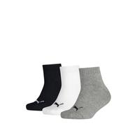 PUMA QUARTER 3P, Calzini, Unisex - Bambini e ragazzi, Grey/White/Black - New, 35-38