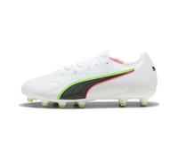 PUMA King 20 Match FG/AG JR - Scarpa da Calcio, Colore: Bianco/Rosso Acceso/Giallo, Misura 44, Puma Bianco Incandescente Rosso Giallo Alert, 34 EU