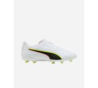 PUMA Scarpe da Calcio Unisex King 20 Play FG/AG, Colore Bianco-Rosso Acceso-Giallo, Taglia 40, Puma Bianco Incandescente Rosso Giallo Alert, 41 EU