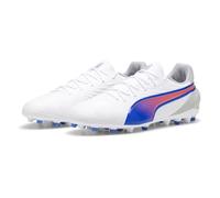 PUMA King Match MG, Scarpe da Ginnastica Uomo, Bianco Bluemazing Piatto Grigio Chiaro, 42 EU
