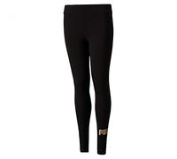 PUMA Leggings Sportivi da Bambina Ess+ Logo G Nero Oro, Taglia: 152