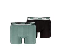 PUMA Logo Elastic Boxer, Verde Scuro, S (Pacco da 2) Uomo