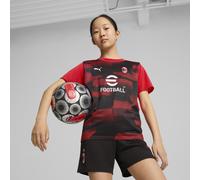 PUMA Maglia a maniche corte pre-partita AC Milan per ragazzi, Abbigliamento, Rosso/Nero, 5-6Y 5-6Y