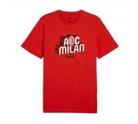 Puma Maglia Calcio Ac Milan Culture Logo Rosso Nero Uomo L