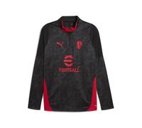 A.C. Milan - Maglia Training con Zip 1/4, Felpa Gara da Allenamento, Stagione 2025/2026, Prodotto Ufficiale, Adulto, Nero, L